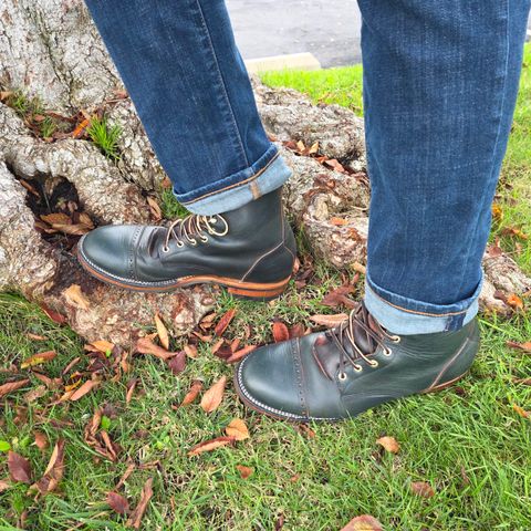 Unmarked DB Hunter Cap Toe in Horween Navy Chromexcel
