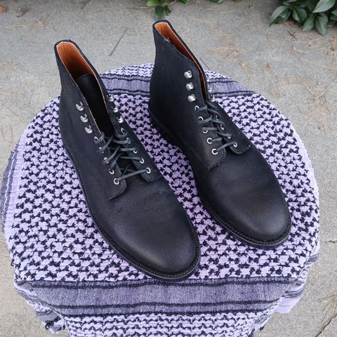 Grant Stone Edward Boot in C.F. Stead Black Waxy Commander Suede