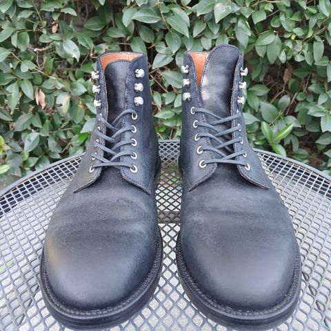Grant Stone Edward Boot in C.F. Stead Black Waxy Commander Suede