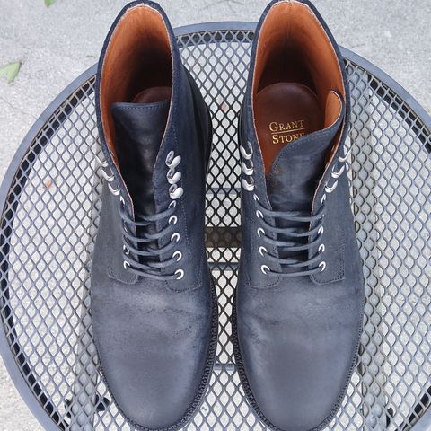 Grant Stone Edward Boot in C.F. Stead Black Waxy Commander Suede