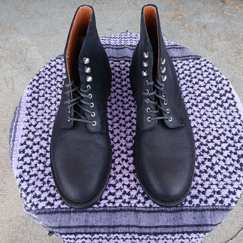 Grant Stone Edward Boot in C.F. Stead Black Waxy Commander Suede