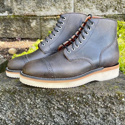 Grant Stone Garrison Boot in Black Waxed Deer