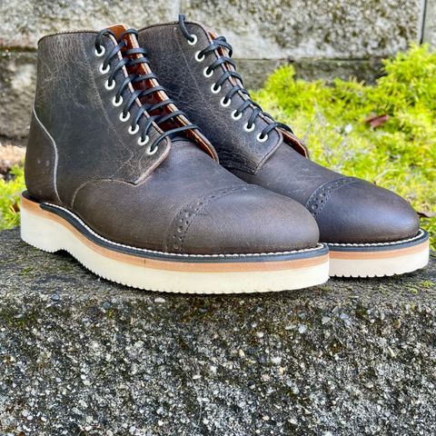 Grant Stone Garrison Boot in Black Waxed Deer