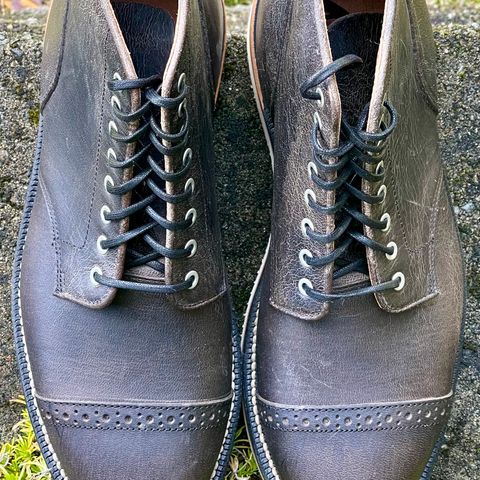 Grant Stone Garrison Boot in Black Waxed Deer