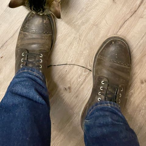 View photo of Grant Stone Garrison Boot in Black Waxed Deer