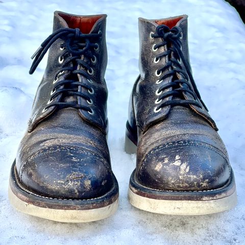 Grant Stone Garrison Boot in Black Waxed Deer
