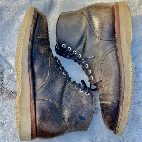 Grant Stone Garrison Boot in Black Waxed Deer