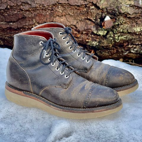 Grant Stone Garrison Boot in Black Waxed Deer