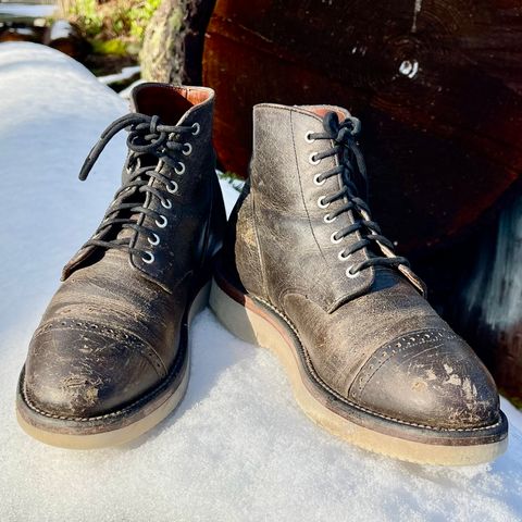 Grant Stone Garrison Boot in Black Waxed Deer