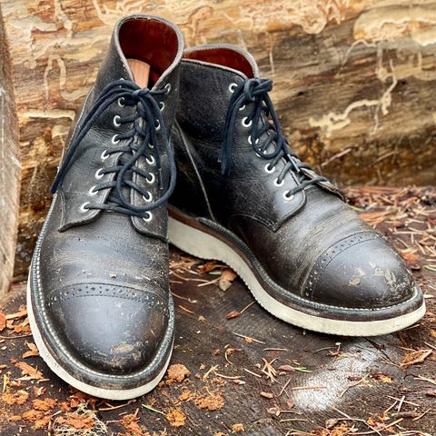 Grant Stone Garrison Boot in Black Waxed Deer