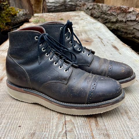 Grant Stone Garrison Boot in Black Waxed Deer