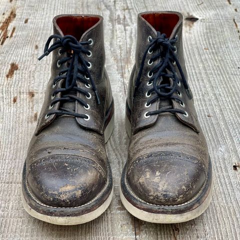 Grant Stone Garrison Boot in Black Waxed Deer
