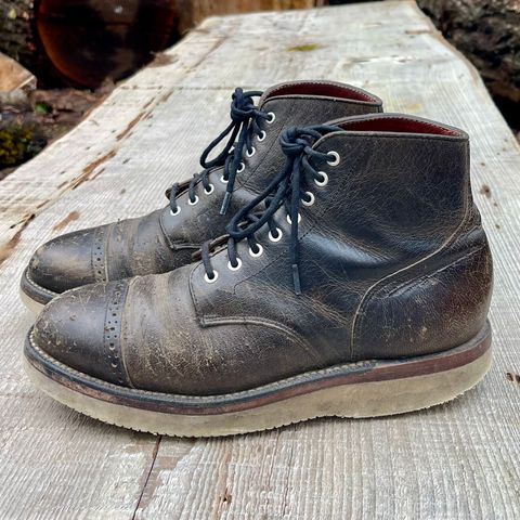 Grant Stone Garrison Boot in Black Waxed Deer