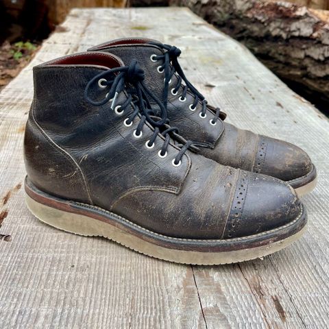 Grant Stone Garrison Boot in Black Waxed Deer