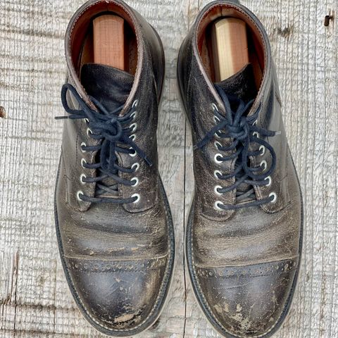 Grant Stone Garrison Boot in Black Waxed Deer