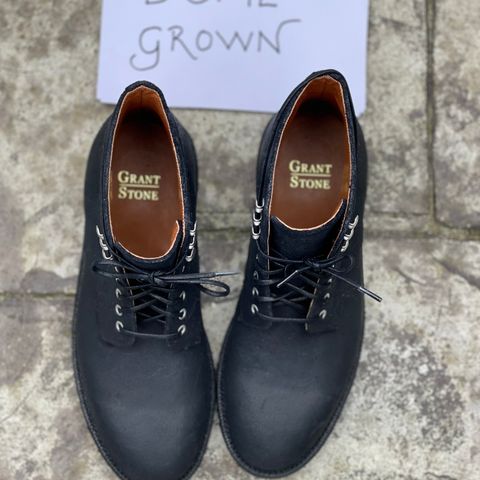 Grant Stone Edward Boot in C.F. Stead Black Waxy Commander Suede