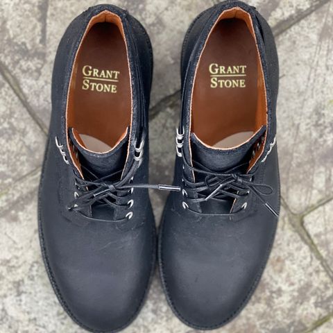 Grant Stone Edward Boot in C.F. Stead Black Waxy Commander Suede