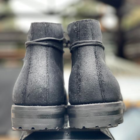 Grant Stone Edward Boot in C.F. Stead Black Waxy Commander Suede