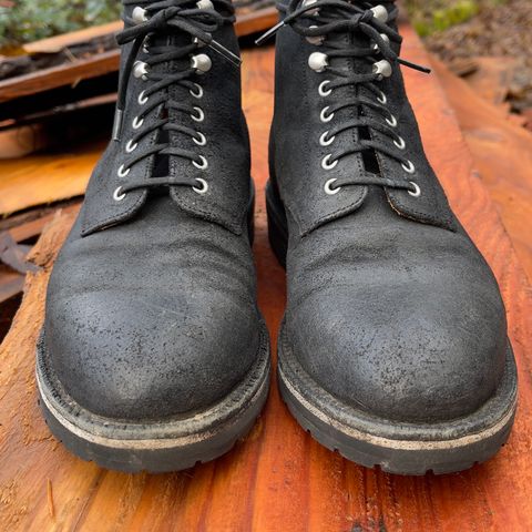 Grant Stone Edward Boot in C.F. Stead Black Waxy Commander Suede