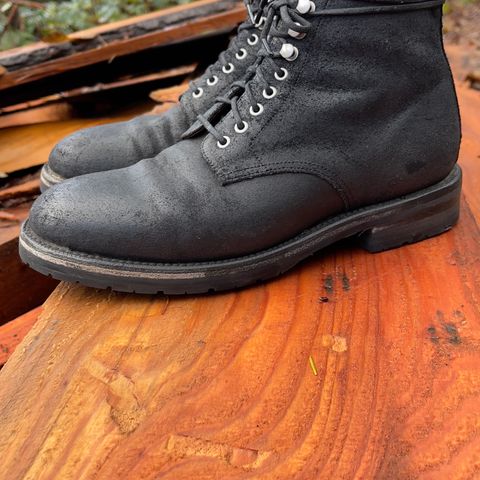 Grant Stone Edward Boot in C.F. Stead Black Waxy Commander Suede