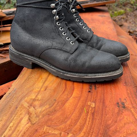 Grant Stone Edward Boot in C.F. Stead Black Waxy Commander Suede
