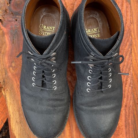 Grant Stone Edward Boot in C.F. Stead Black Waxy Commander Suede