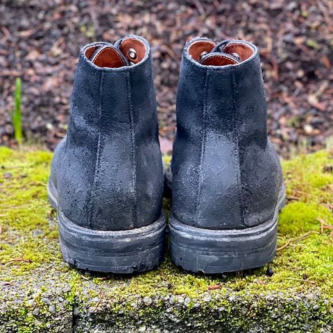 View photo of Grant Stone Edward Boot in C.F. Stead Black Waxy Commander Suede