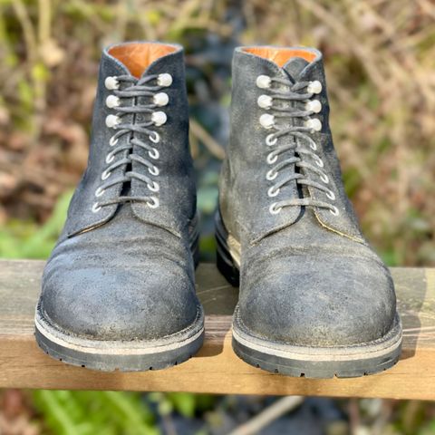 View photo of Grant Stone Edward Boot in C.F. Stead Black Waxy Commander Suede