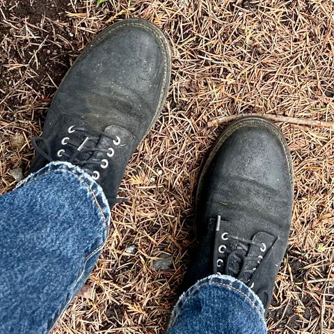 View photo of Grant Stone Edward Boot in C.F. Stead Black Waxy Commander Suede