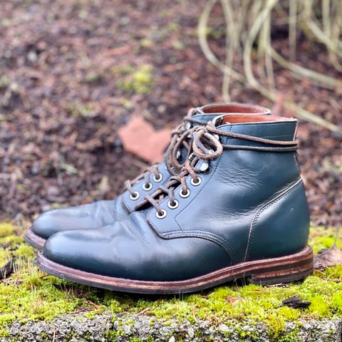 View photo of Grant Stone Diesel Boot in Horween Navy Chromexcel