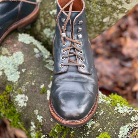 View photo of Grant Stone Diesel Boot in Horween Navy Chromexcel