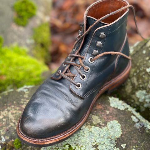 View photo of Grant Stone Diesel Boot in Horween Navy Chromexcel