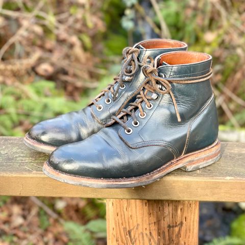 View photo of Grant Stone Diesel Boot in Horween Navy Chromexcel