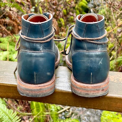 View photo of Grant Stone Diesel Boot in Horween Navy Chromexcel