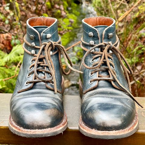 View photo of Grant Stone Diesel Boot in Horween Navy Chromexcel