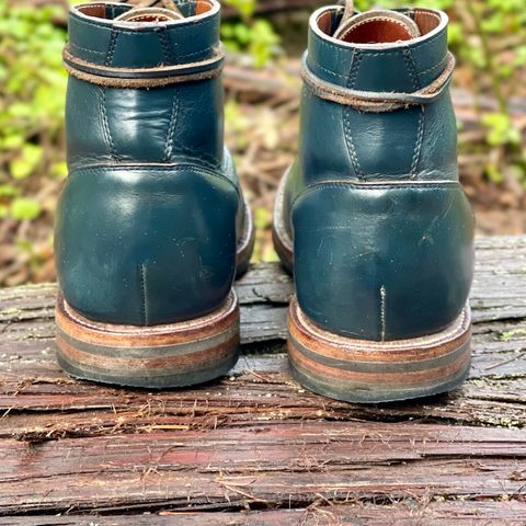 View photo of Grant Stone Diesel Boot in Horween Navy Chromexcel