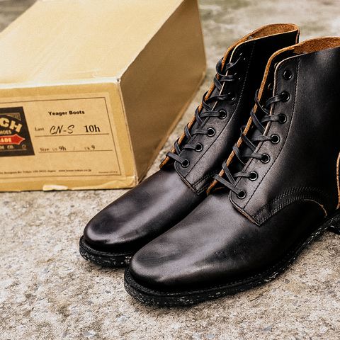 Clinch Yeager Boots in Black Overdyed Horsebutt