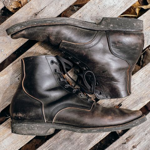 Clinch Yeager Boots in Black Overdyed Horsebutt