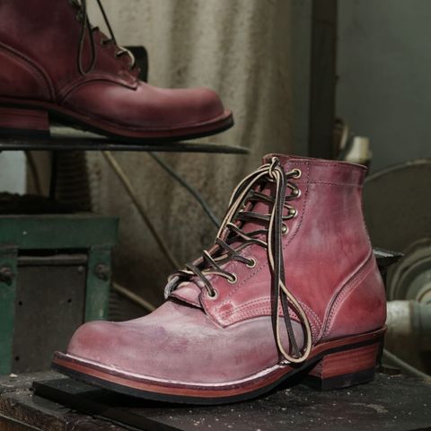 Nick's Boots MTO in Wickett & Craig Double Stuffed Crimson