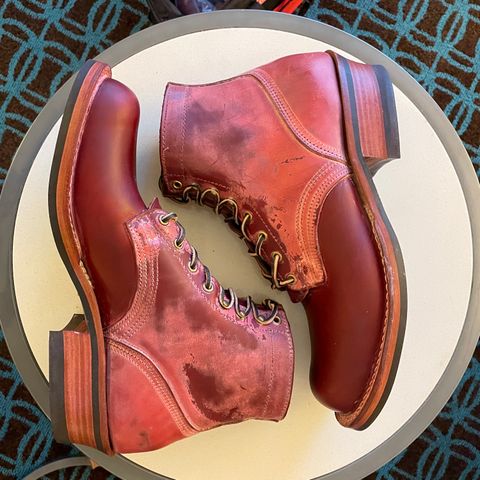 Nick's Boots MTO in Wickett & Craig Double Stuffed Crimson