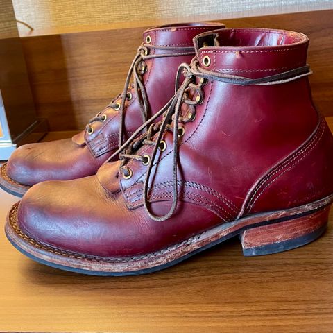 Search result thumbnail of Nick's Boots MTO in Wickett & Craig Double Stuffed Crimson