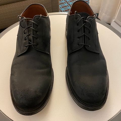 View photo of Viberg Rockland Blucher in C.F. Stead Black Waxy Commander Suede