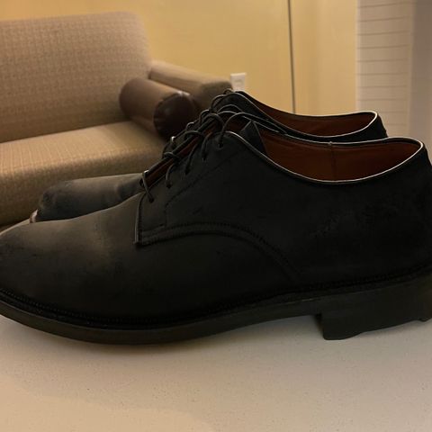 View photo of Viberg Rockland Blucher in C.F. Stead Black Waxy Commander Suede