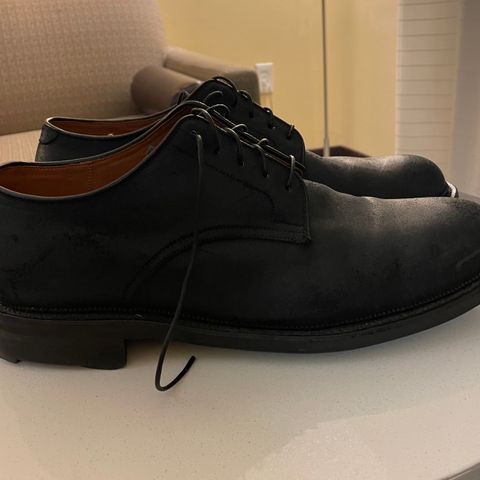 View photo of Viberg Rockland Blucher in C.F. Stead Black Waxy Commander Suede