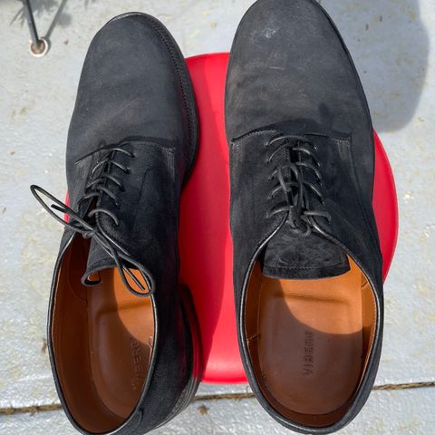 View photo of Viberg Rockland Blucher in C.F. Stead Black Waxy Commander Suede