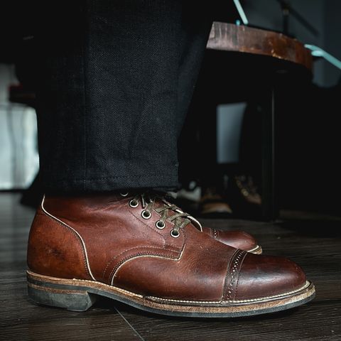 View photo of Viberg Service Boot in Horween Saddle Tan Chromepak