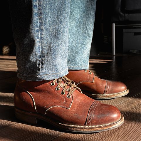 View photo of Viberg Service Boot in Horween Saddle Tan Chromepak