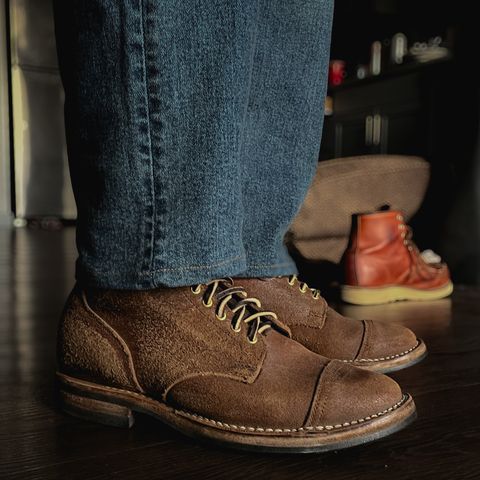 View photo of Viberg Service Boot in Horween Natural Waxed Flesh