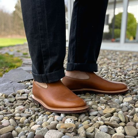 Viberg Slipper in CF Stead Noix Eco Grain
