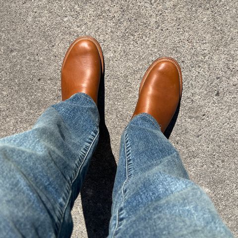 Viberg Slipper in CF Stead Noix Eco Grain